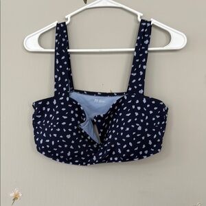 Bikini top Navy Blue Patterned